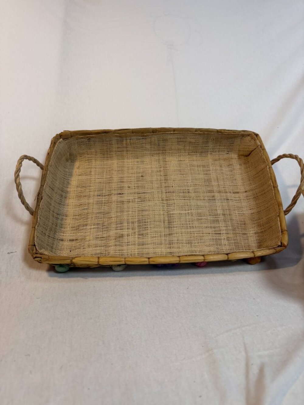 Nesting Baskets Set 3 Woven Straw Raffia Fruit Casserole Carrier Boho Vintage - Picture 6 of 9